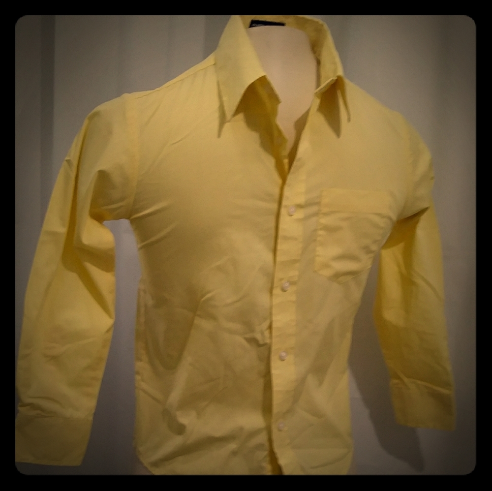 Chaps Yellow Dress Shirt Button Down Boys Size 8